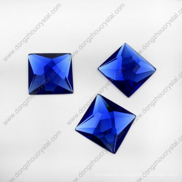 Saphier Blue Glass Stone Stone peut percer deux trous (DZ-1072)